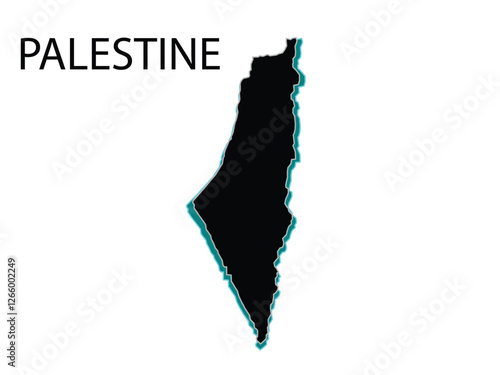 Palestine map vector illustration. Global economy. Famous country. Middle East. West Asia.
