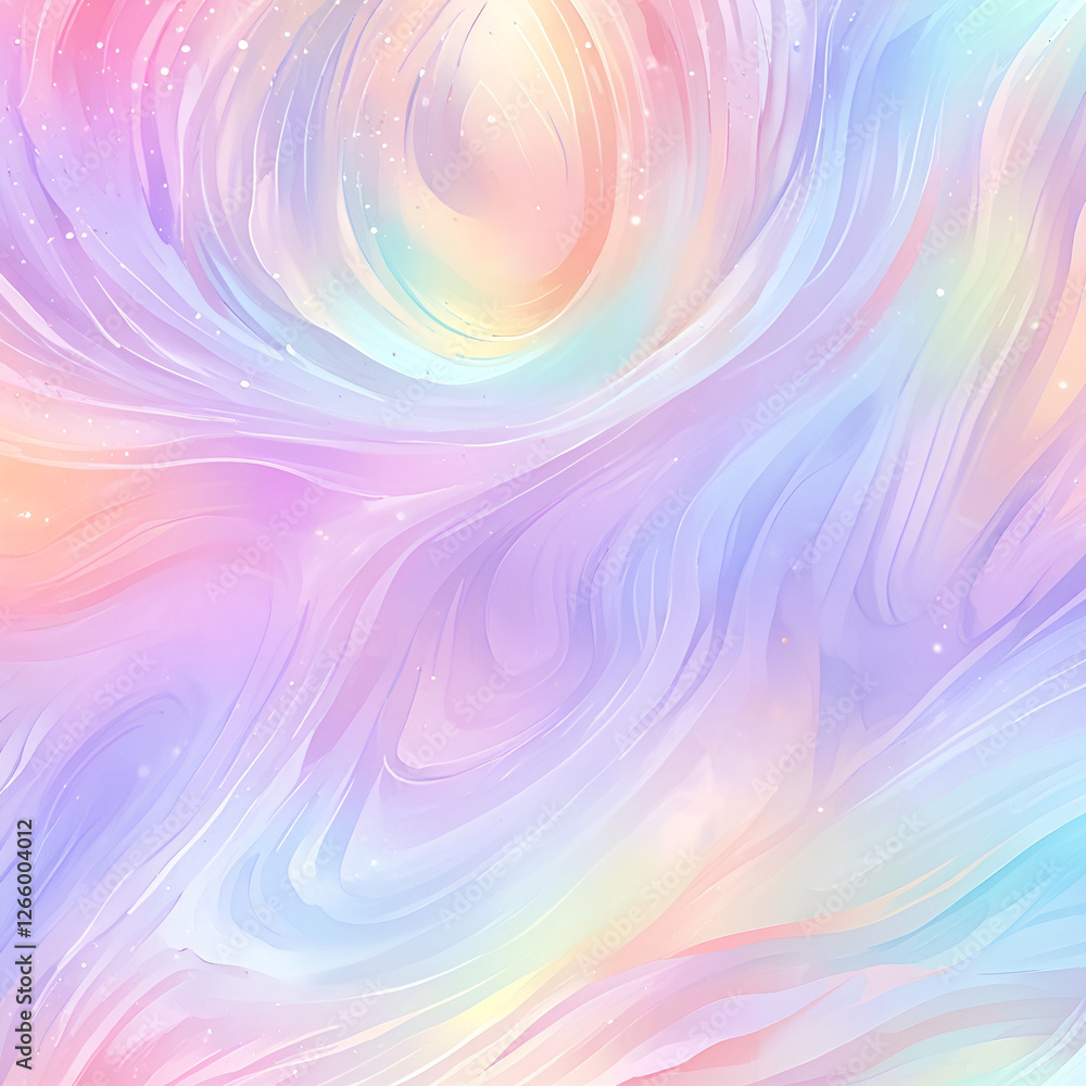 Fototapeta premium Abstract pastel swirl pattern with a dreamy gradient background featuring soft colors and textures.