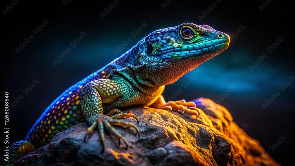 Fototapeta premium Nocturnal Lizard on Rock - World Lizard Day Stock Photo