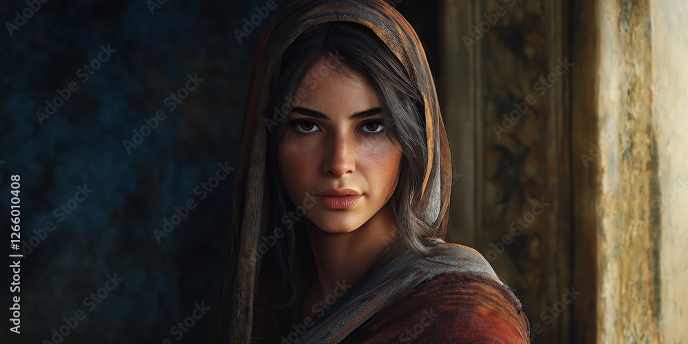 Fototapeta premium Rachel's theft of Laban's household gods added complexity, indicating her reluctance to fully sever ties