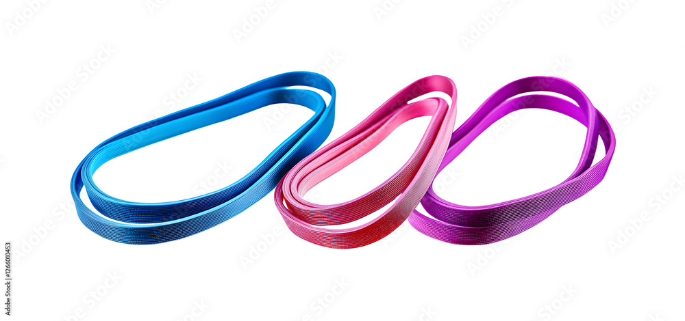 Naklejka premium three set of Resistance Bands isolated transparent background