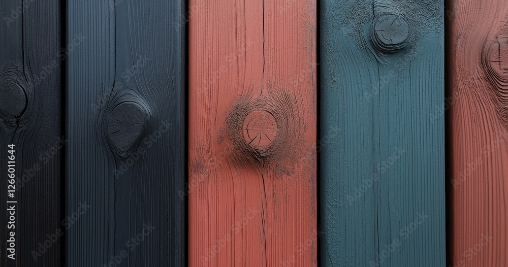 Fototapeta premium Natural wood grain comes alive in a collection of rustic planks, showcasing various colors and textures for an artistic touch
