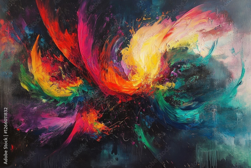 Vibrant abstract artwork featuring a dynamic interplay of colors and brushstrokes, evoking feelings of energy and movement. Vibrant abstract artwork featuring a dynamic interplay of colors and brushstrokes, evoking feelings of energy and movement.