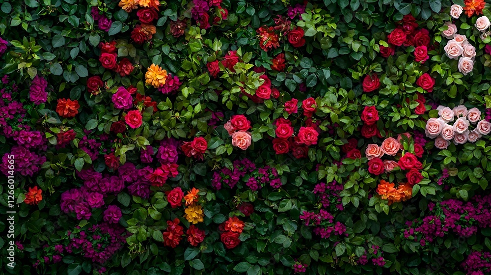 Vibrant Red Pink Orange Purple Roses Floral Wall Background Vibrant Red Pink Orange Purple Roses Floral Wall Background