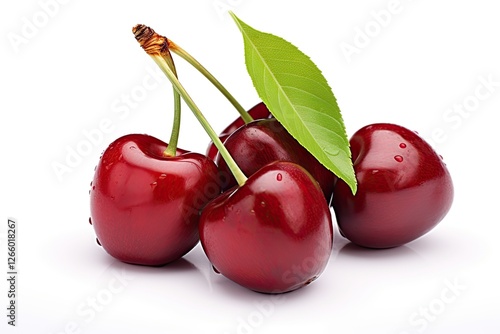 Wallpaper Mural Three sweet cherries isolated on white background Torontodigital.ca
