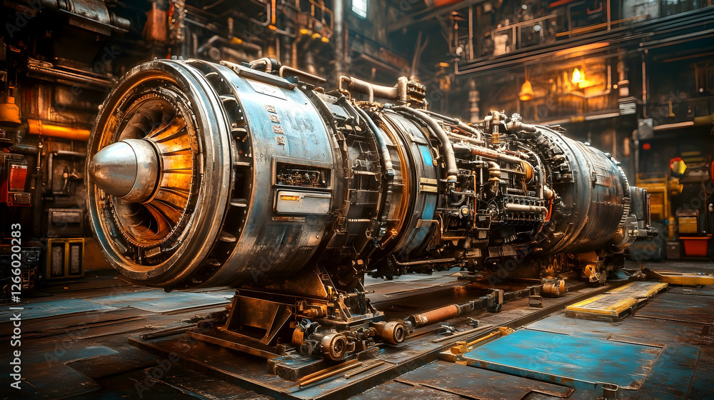 Jet engine maintenance in industrial hangar (1) Jet engine maintenance in industrial hangar (1)