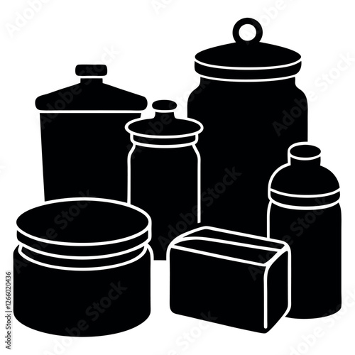 Kitchen Storage and Containers Silhouettes