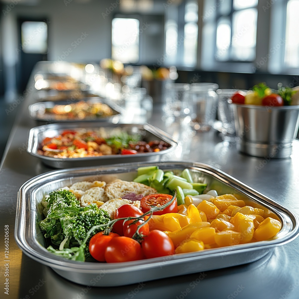 Healthy meal prep events featuring colorful dishes in a modern kitchen space with a focus on fresh ingredients Healthy meal prep events featuring colorful dishes in a modern kitchen space with a focus on fresh ingredients