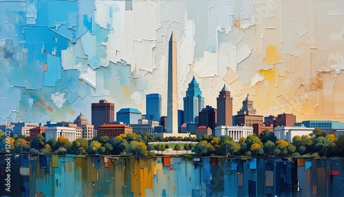 Washington, DC City Skyline abstract painting