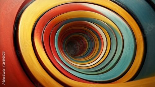 Abstract Multi-Coloured Curved Shape