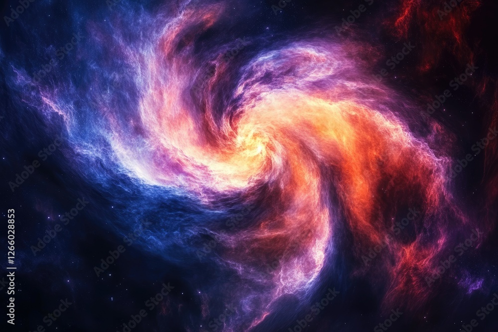 A swirling cosmic nebula, vibrant hues of blue, purple, and orange paint a breathtaking celestial scene. A swirling cosmic nebula, vibrant hues of blue, purple, and orange paint a breathtaking celestial scene.