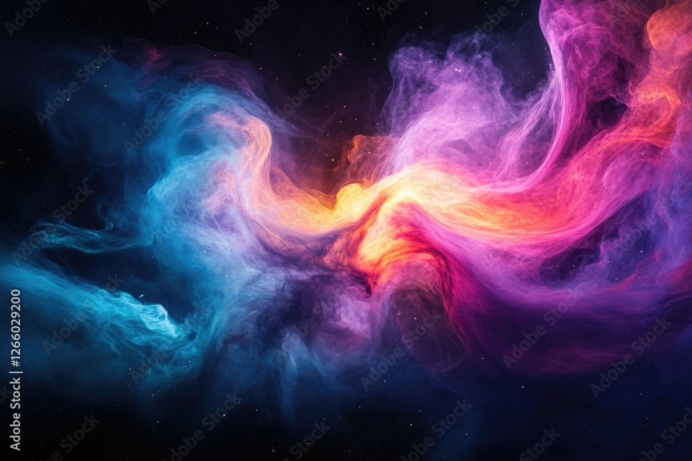 Cosmic swirls of vibrant nebulae in deep space, a breathtaking celestial dance of color and light.