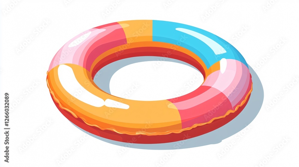 Inflatable Pool Ring Vector Graphics Isolated on White Background Inflatable Pool Ring Vector Graphics Isolated on White Background