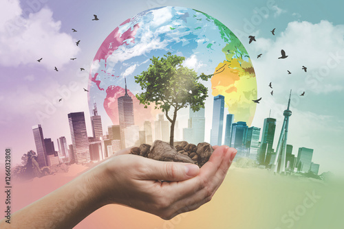 Earth Day Concept Art - Environmental Protection and Sustainability Illustration