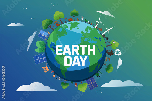 Earth Day Concept Art - Environmental Protection and Sustainability Illustration