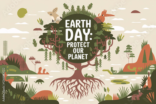 Earth Day Concept Art - Environmental Protection and Sustainability Illustration