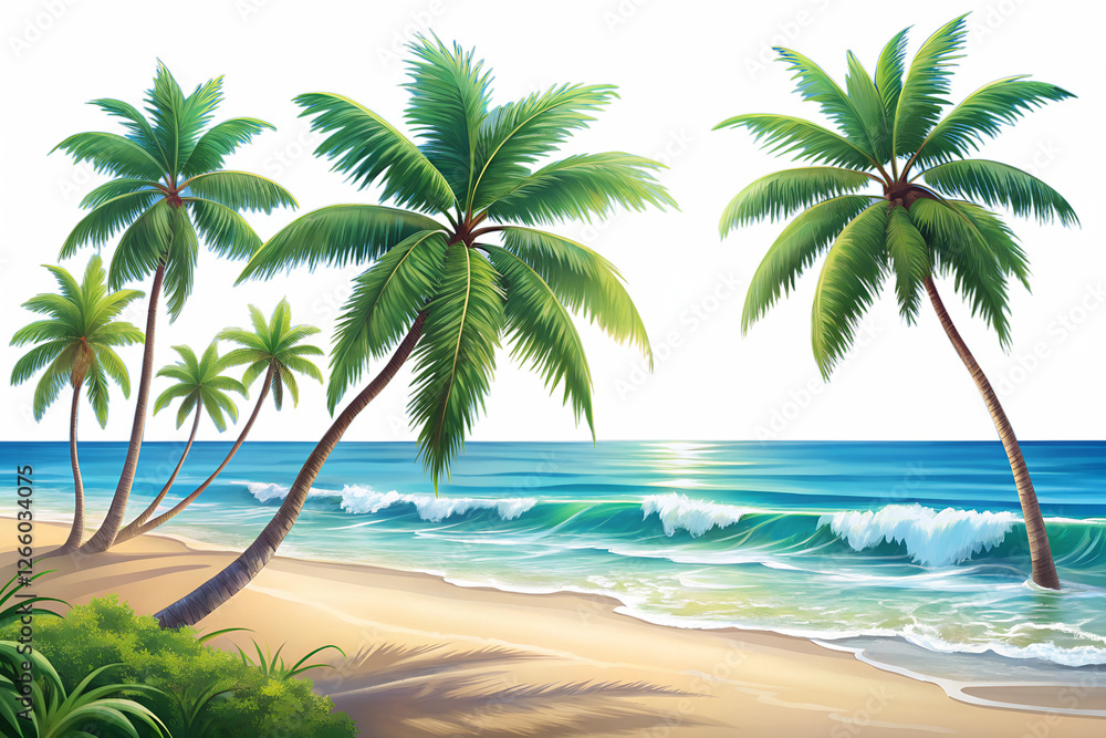tropical beach with palm trees tropical beach with palm trees