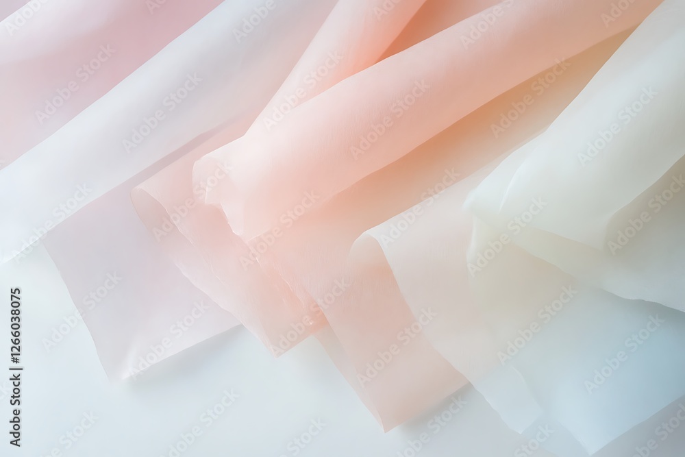A delicate arrangement of pastel-colored fabrics, creating a soft and elegant texture. A delicate arrangement of pastel-colored fabrics, creating a soft and elegant texture.