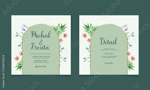 Watercolor boho wedding instagram post collection. Beautiful and elegant wedding instagram post collection