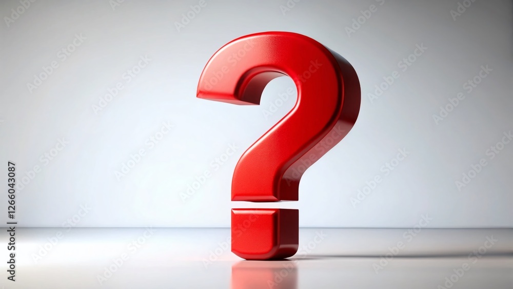 Red Question Mark on White Background - Stock Photo Illustration Red Question Mark on White Background - Stock Photo Illustration