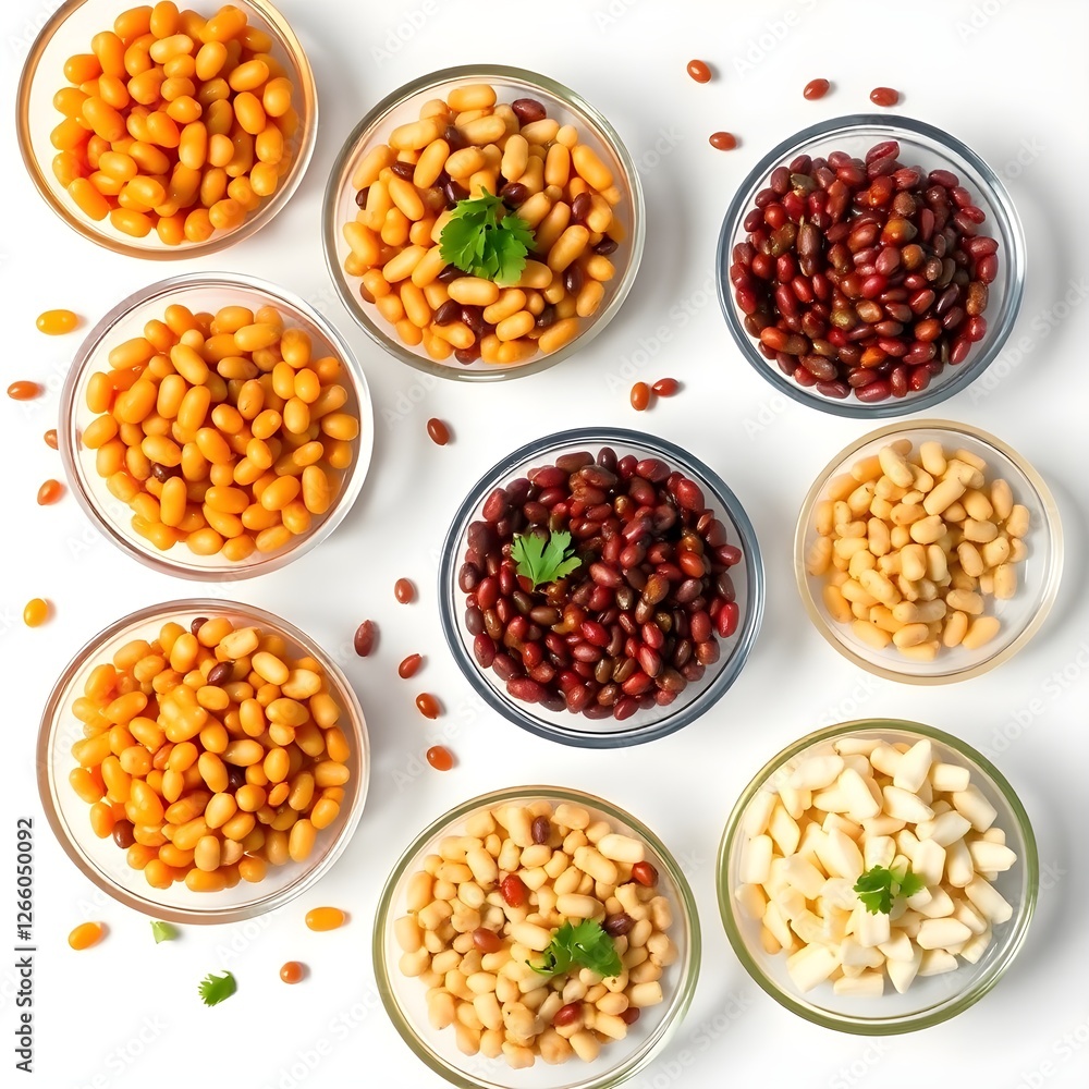 Composition with different legumes isolated on white background Composition with different legumes isolated on white background