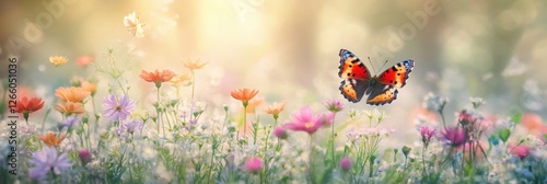 Wallpaper Mural Beautiful colorful wild flowers in Spring. Torontodigital.ca