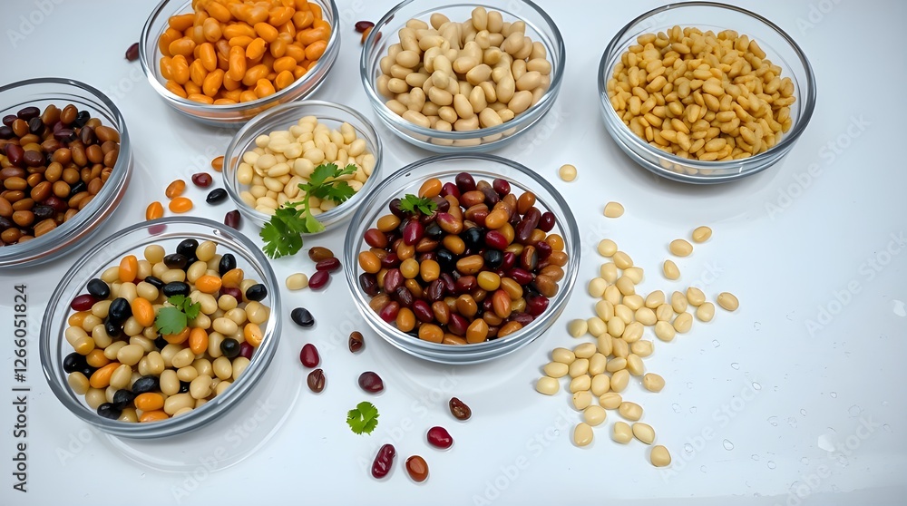 Composition with different legumes isolated on white background Composition with different legumes isolated on white background