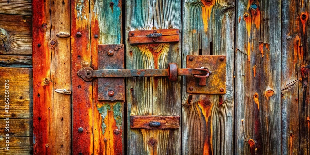 Rustic Barn Door with Rusty Latch - Aged Wood Texture Stock Photo Rustic Barn Door with Rusty Latch - Aged Wood Texture Stock Photo