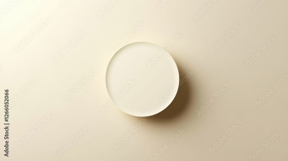 Minimalistic round plate on a smooth neutral background for dining or display purposes. Generative AI Minimalistic round plate on a smooth neutral background for dining or display purposes. Generative AI