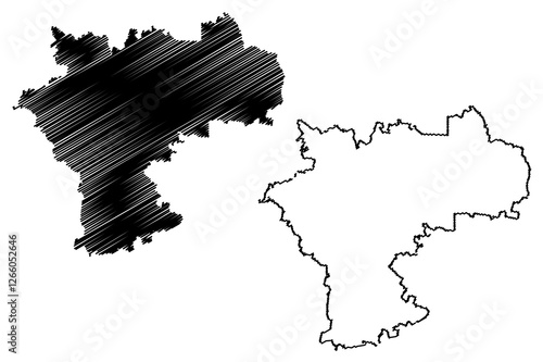 Ulyanovsk Oblast (Russia, Subjects of the Russian Federation, Oblasts of Russia) map vector illustration, scribble sketch Ulyanovsk Oblast map