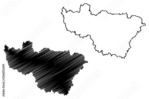 Vladimir Oblast (Russia, Subjects of the Russian Federation, Oblasts of Russia) map vector illustration, scribble sketch Vladimir Oblast map