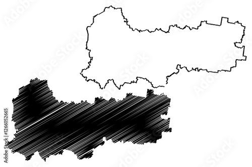 Vologda Oblast (Russia, Subjects of the Russian Federation, Oblasts of Russia) map vector illustration, scribble sketch Vologda Oblast map
