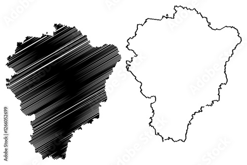 Yaroslavl Oblast (Russia, Subjects of the Russian Federation, Oblasts of Russia) map vector illustration, scribble sketch Yaroslavl Oblast map