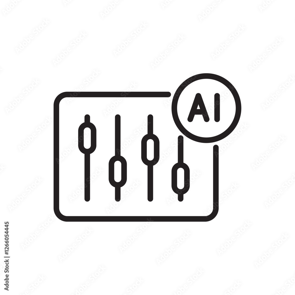 AI voice control panel interface icon AI voice control panel interface icon
