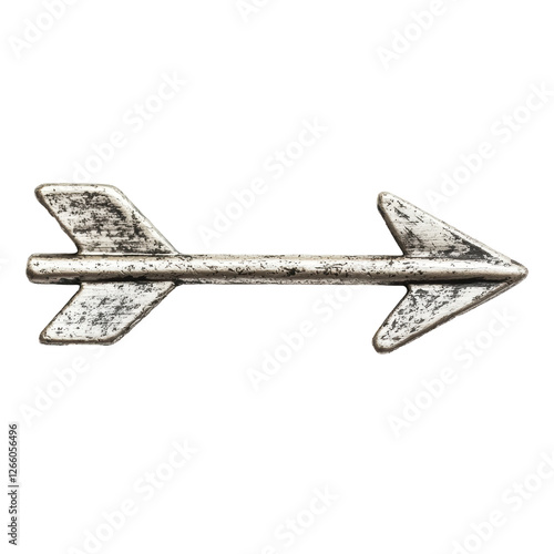 Isolated Rustic Silver Double-Headed Arrow photo