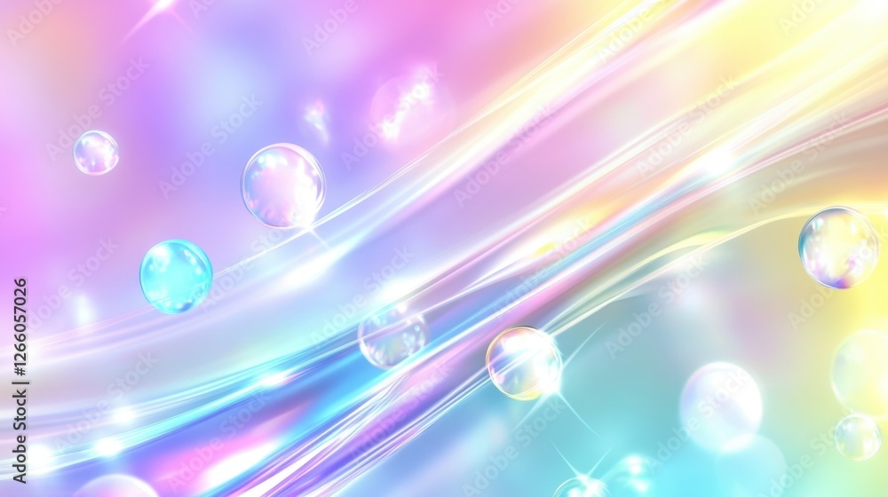 Colorful bubbles floating in a dreamy pastel background Colorful bubbles floating in a dreamy pastel background