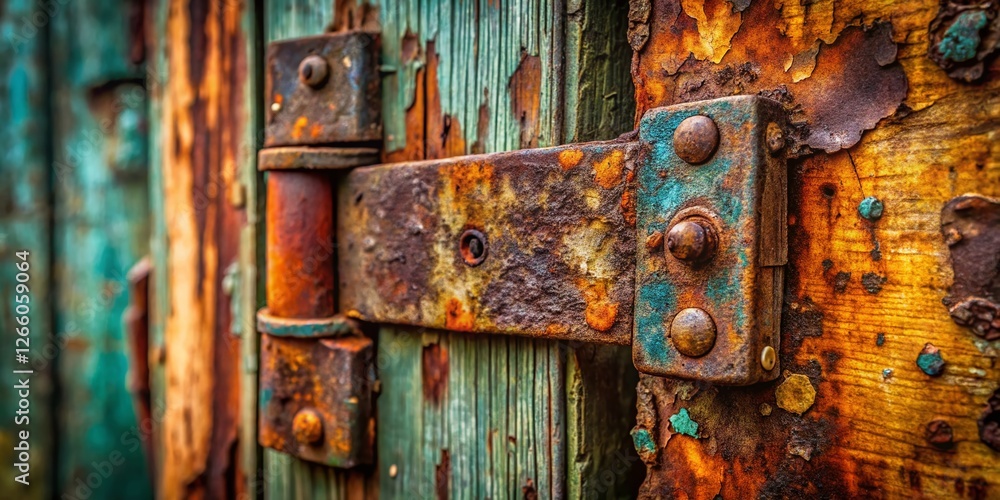 Rusty Door Hinge in Abandoned Building - Urban Exploration Stock Photo Rusty Door Hinge in Abandoned Building - Urban Exploration Stock Photo