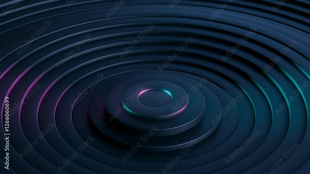 abstract futuristic background animation of dark blue 3d rings wave motion with glowing blue and purple lights, 4k seamless corporate background loop abstract futuristic background animation of dark blue 3d rings wave motion with glowing blue and purple lights, 4k seamless corporate background loop