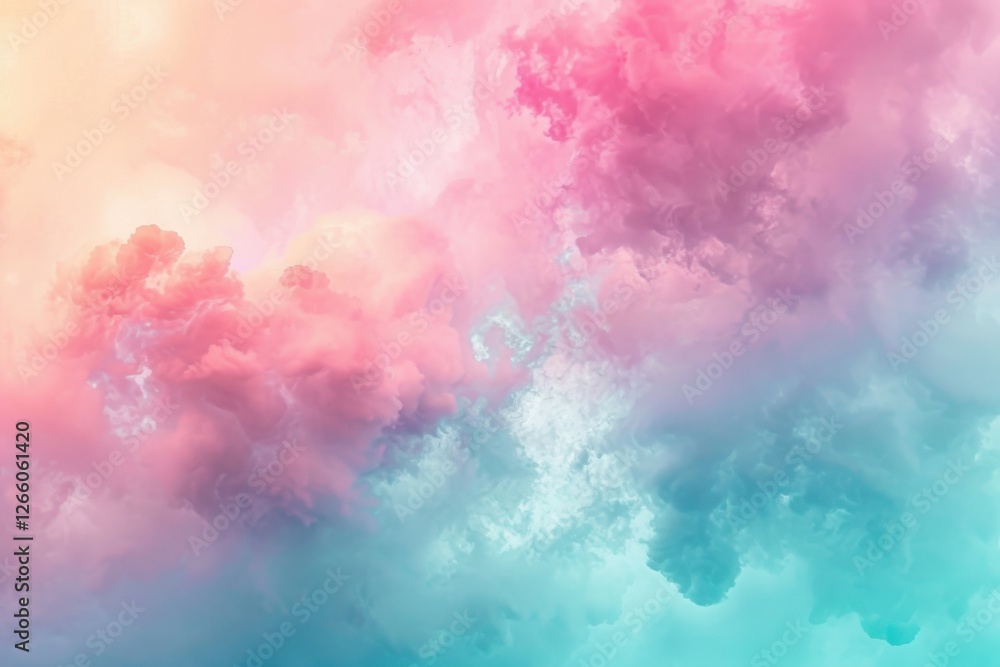 Obraz premium Delicate pastel background with a blend of pink, blue, and green, featuring subtle textures for added depth