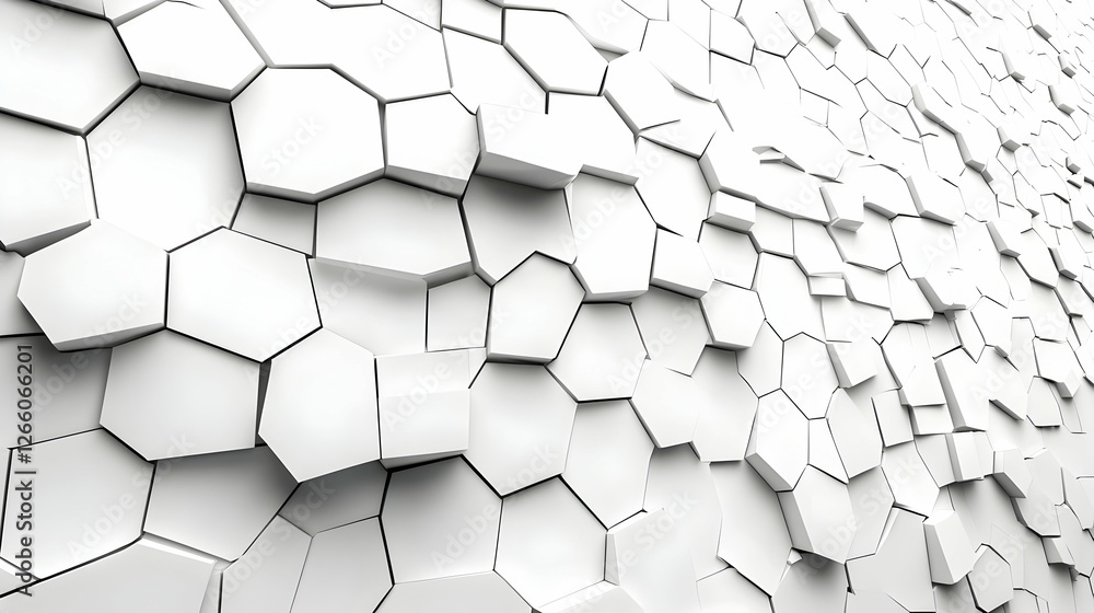 Naklejka premium Abstract white hexagon 3D wall background