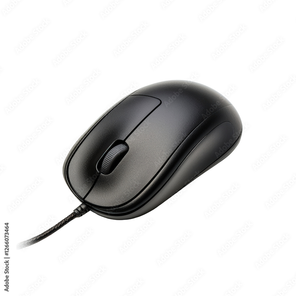 Isolated Black Wired Computer Mouse Isolated Black Wired Computer Mouse