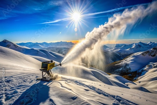 Sierra Nevada Ski Resort: Snow Cannon Aerial View, Spain - Winter Sports, Drone Photography