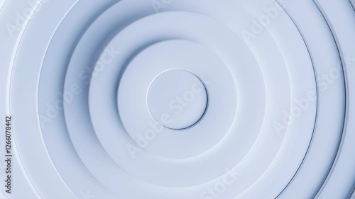 abstract smooth background animation of 3d light blue rings wave motion, 4k seamless loop of animated circles