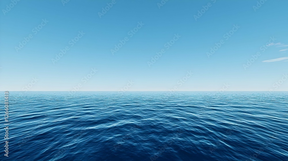 Fototapeta premium Deep Blue Ocean Under Clear Sky