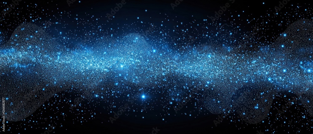 Fototapeta premium Blue Glitter Galaxy Abstract Space Background