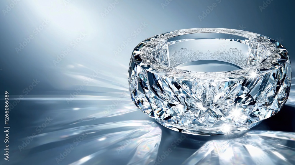 Crystal bowl, studio, elegant, light, reflections Crystal bowl, studio, elegant, light, reflections