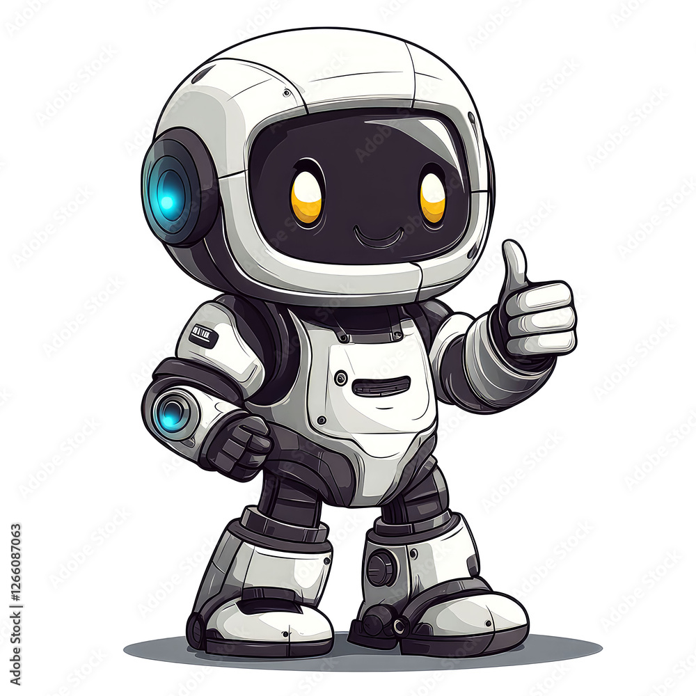 Charming AI Robot: A Cute and Friendly Digital Art Illustration Charming AI Robot: A Cute and Friendly Digital Art Illustration