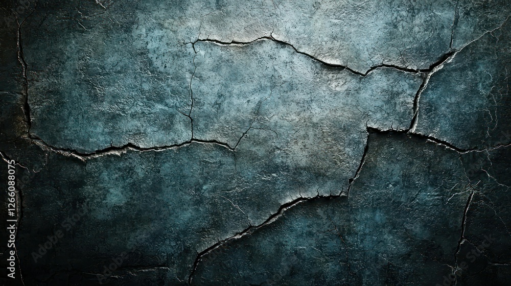 Fototapeta premium Cracked wall background with a rough, aged texture, ideal for graphic resource use