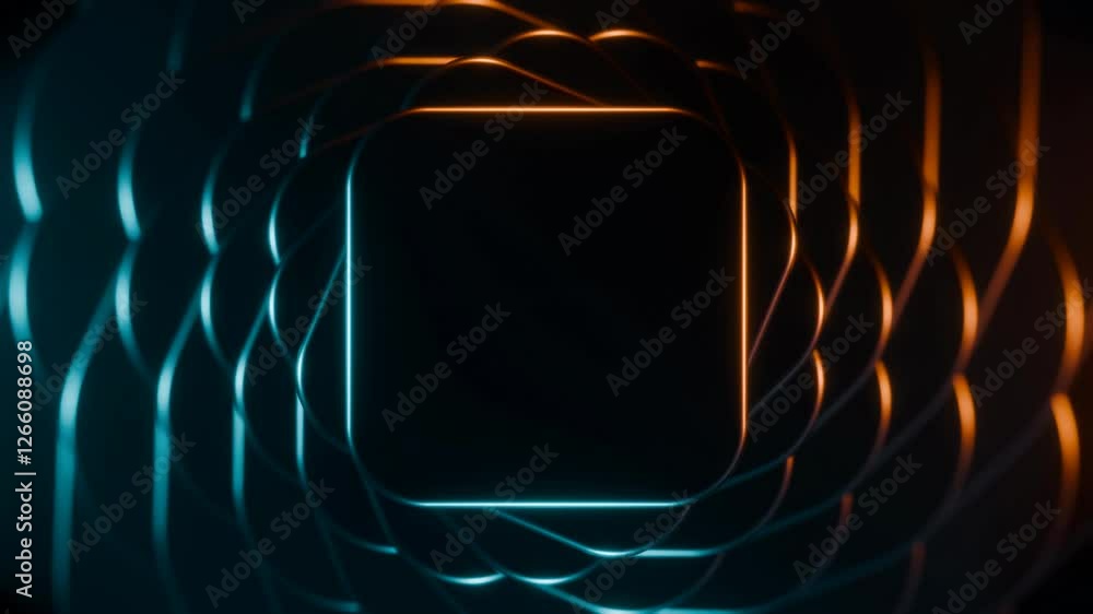 3d render, abstract background video, twisted deck of blank square ...