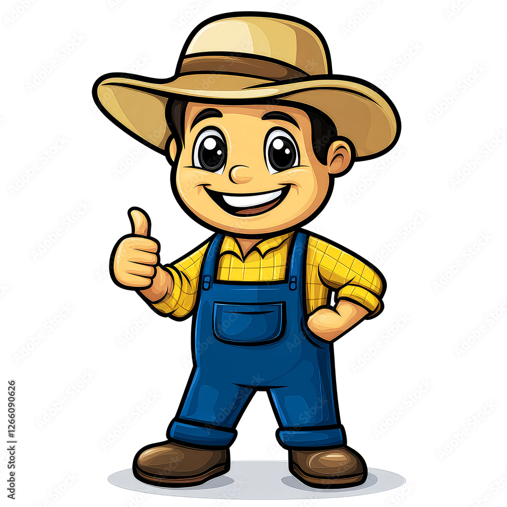 Happy Farmer Boy Giving Thumbs Up: Agriculture, Farming, Countryside Happy Farmer Boy Giving Thumbs Up: Agriculture, Farming, Countryside